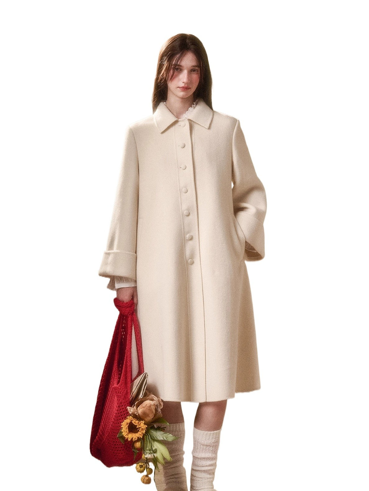 Playful Winter 100% Wool Cape Coat