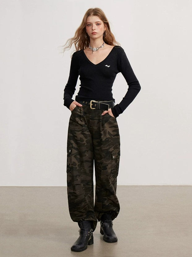 Camouflage Wide Leg Pants