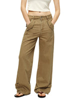 Washed Adjustable Straight Pants