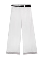 Plaid Cuff Curved Pants