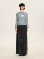 Wool Blend Sheep Embroidered Sweater