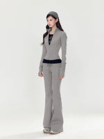 High Collar Slim Fit Sports Hoodie & Pant Set