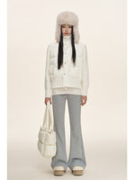 Stand Collar Knit Sleeve Down Jacket