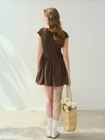 Green & Brown "Seaside Reading" Dress