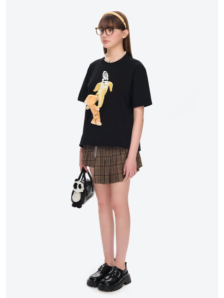 Monkey Bear Doll Banana Cotton T-shirt
