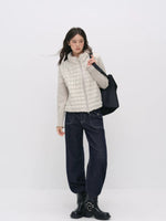Quilted Down Knit Patchwork Jacket