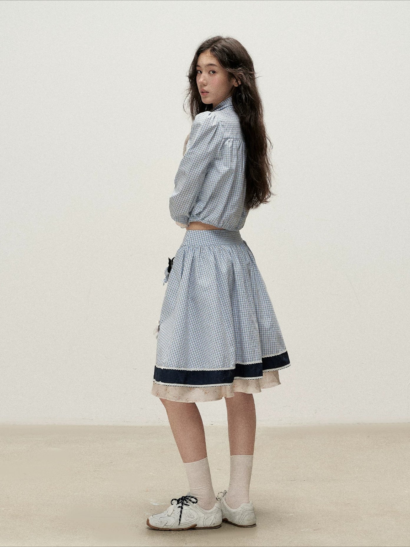 Plaid Shirt Skirt Set