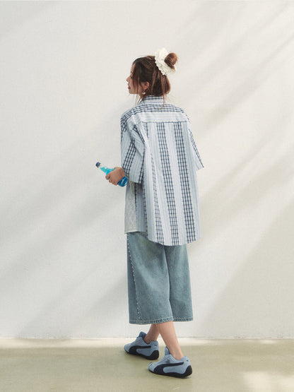 Lace - Plaid Embroidered Shirt