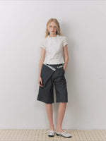 Striped Lace Bermuda Shorts