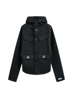 Vintage Striped Fleece Hooded Jacket