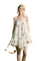 Irregular Lace Puff Dress