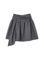 Tie Waist A-Line Puffed Skirt