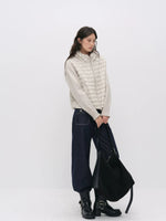 Quilted Down Knit Patchwork Jacket