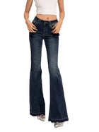 +5CM N1 Washed Skinny Bootcut Jeans