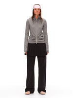 Ruched Zip Sweatshirt
