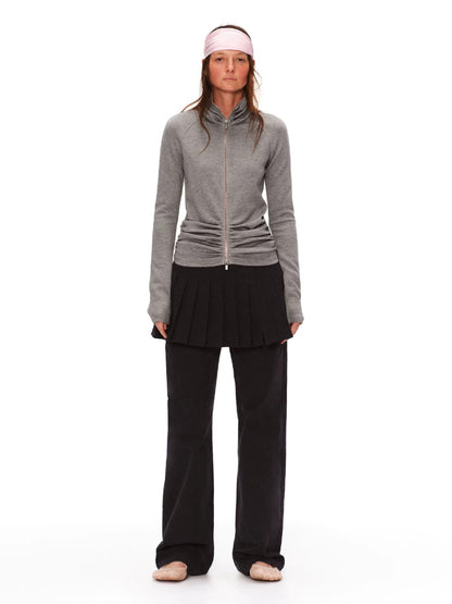 Ruched Zip Sweatshirt