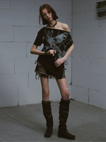 Printed Off Shoulder Tee