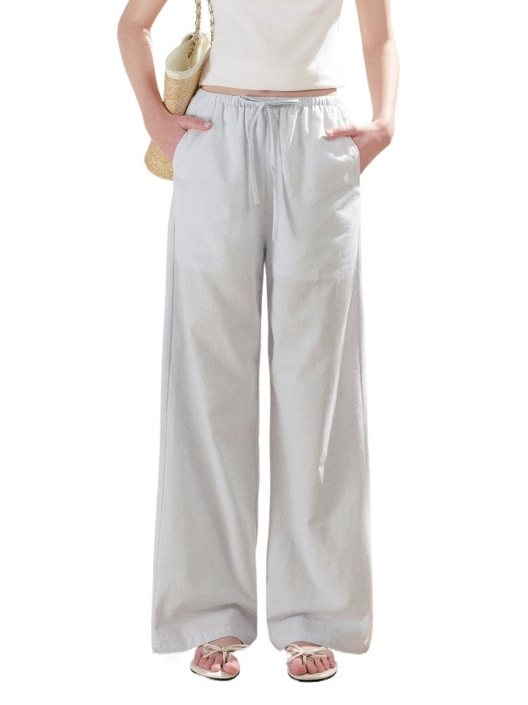 Drawstring Wide Leg Pants