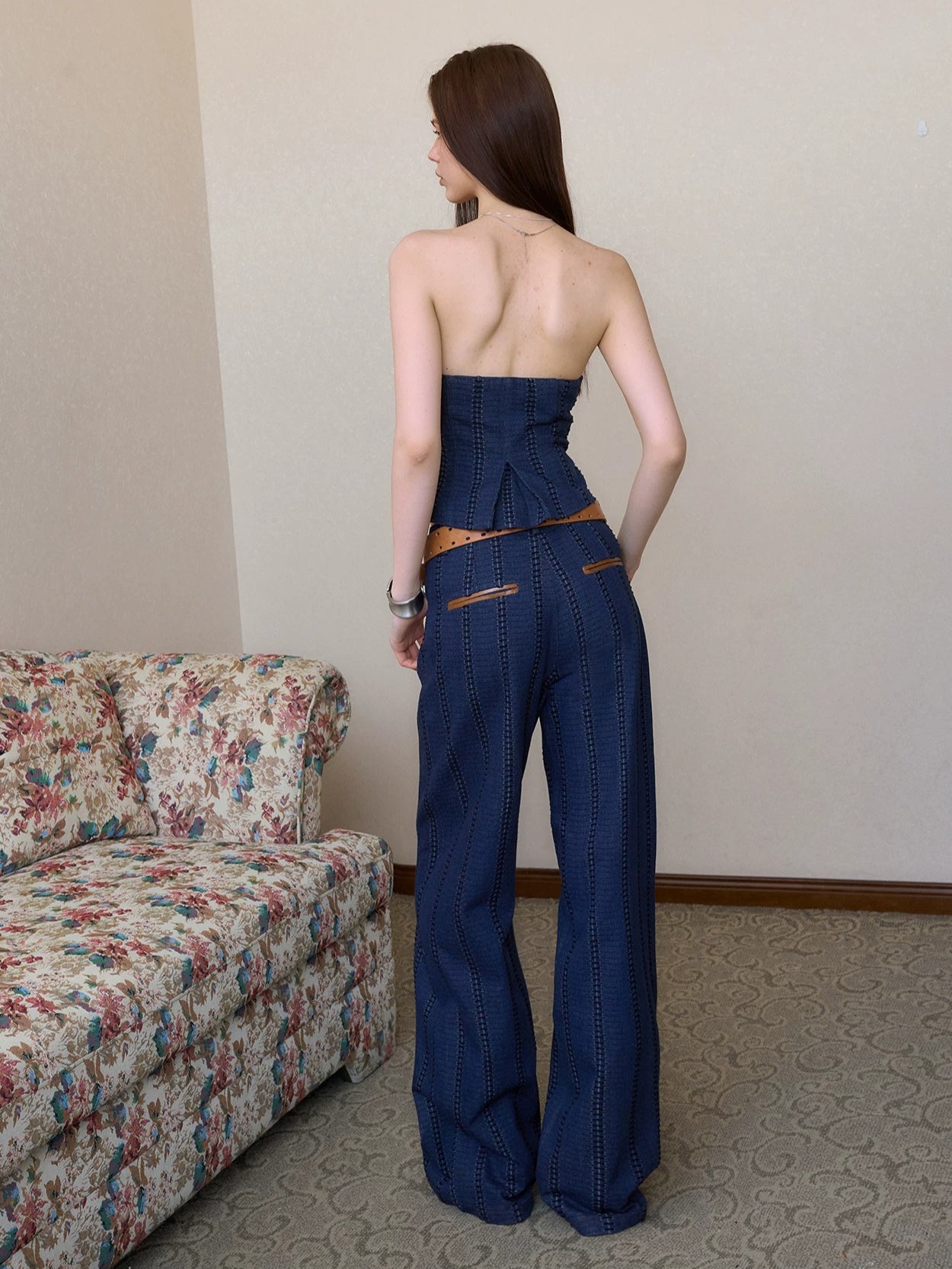 Striped Denim Set