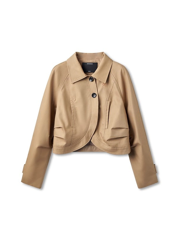 Black &amp; Brown Lyocell-Cotton Moto Jacket