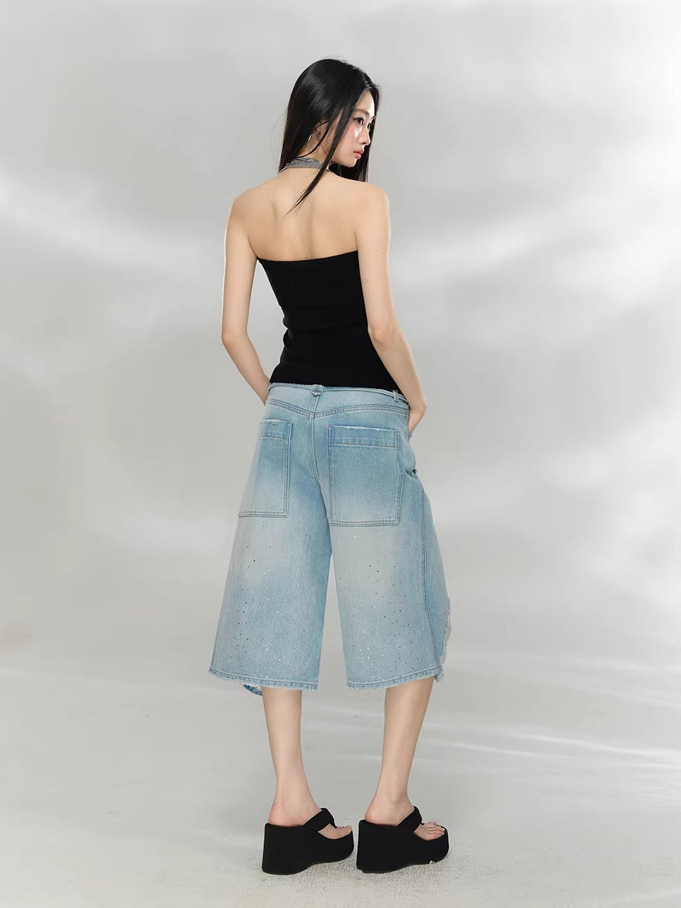 Contrast Zip Halter Top