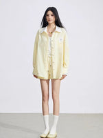 Blue & Yellow Layered Shirt Set
