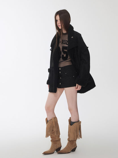 Reversible Shearling Toggle Jacket