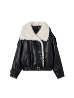 Midnight Fur Collar Leather Jacket