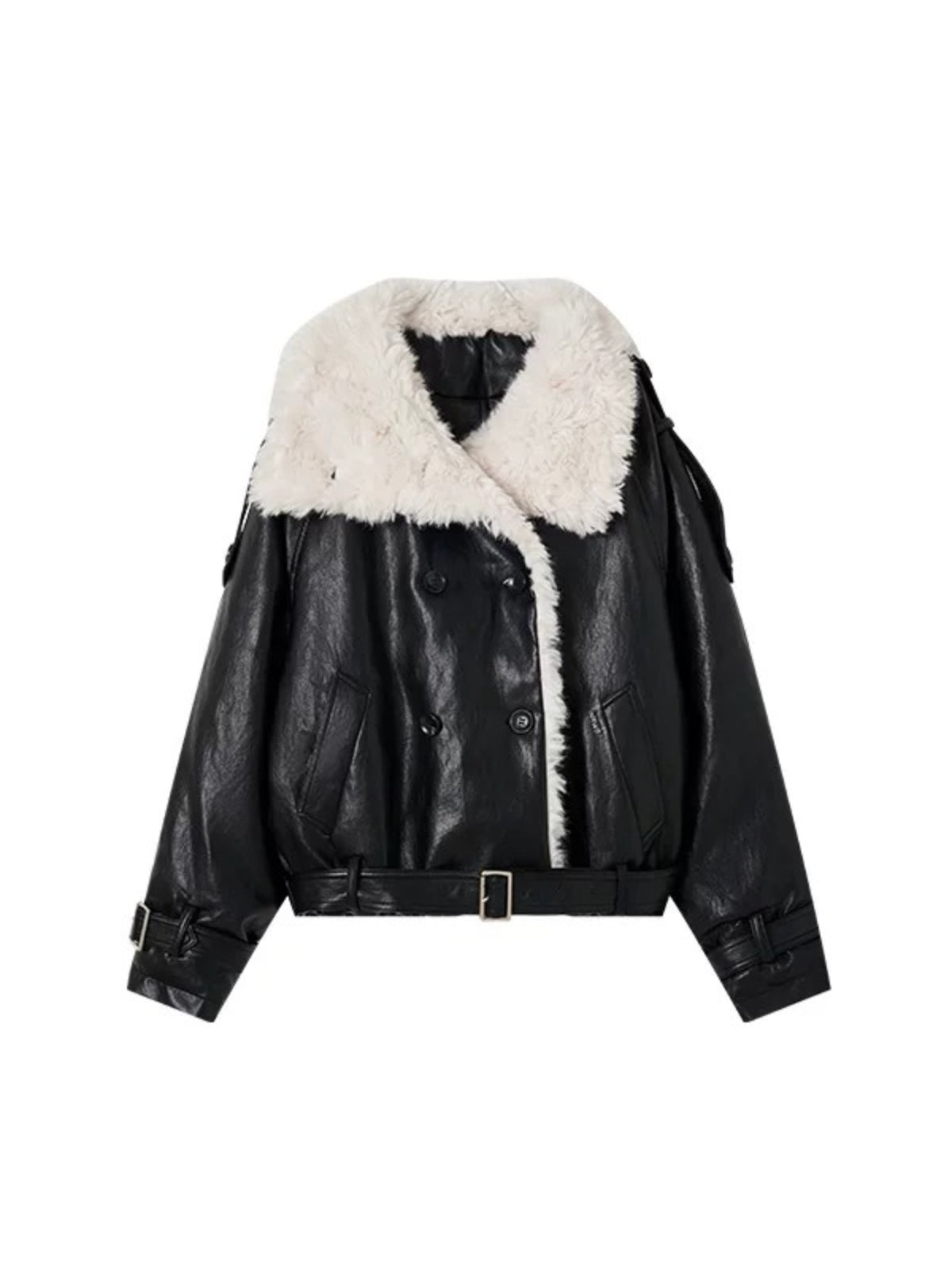 Midnight Fur Collar Leather Jacket