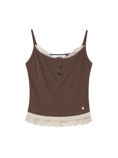 Lace Trim Layered Crop Tank