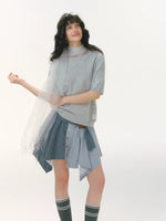 Vintage Plaid Asymmetric Skirt