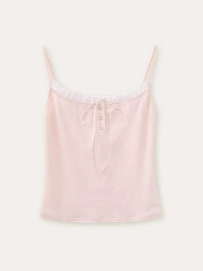 Deep V-neck Blouse &amp; Cami &amp; Skirt Set