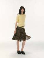 Leopard Print Flowy Midi Skirt