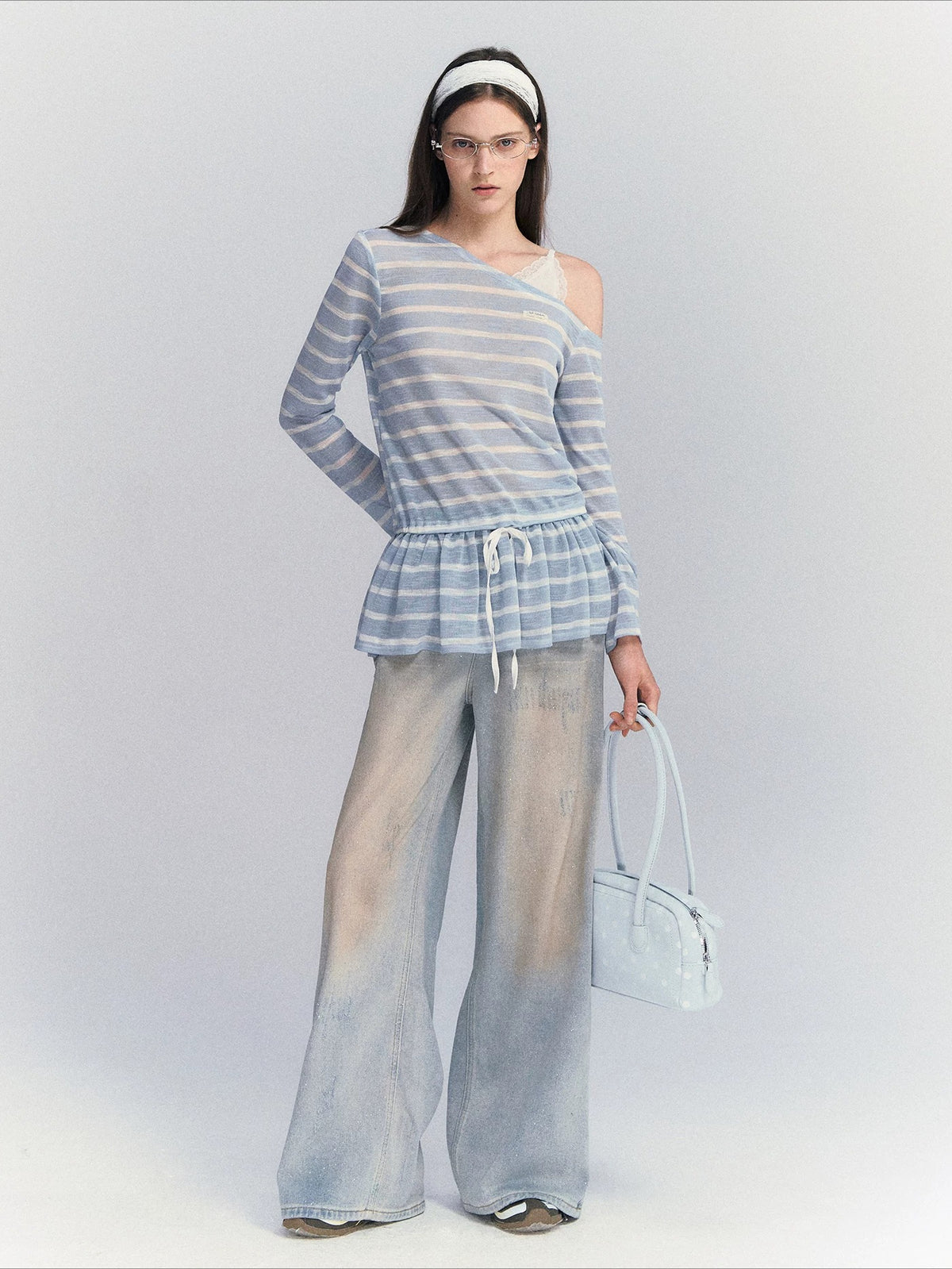 Lace Strap Stripe Top