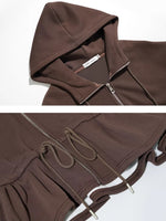 Drawstring Fleece-lined Hoodie & Pants Set