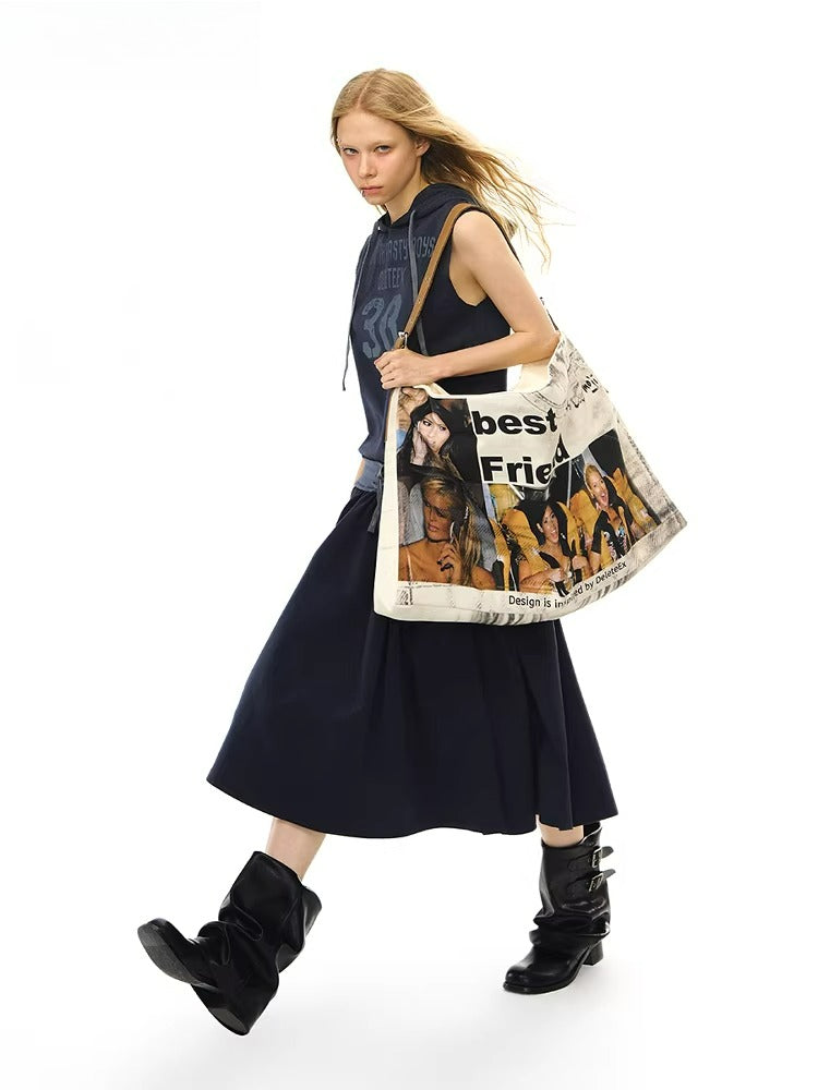 Hooded Sleeveless Jersey Dress