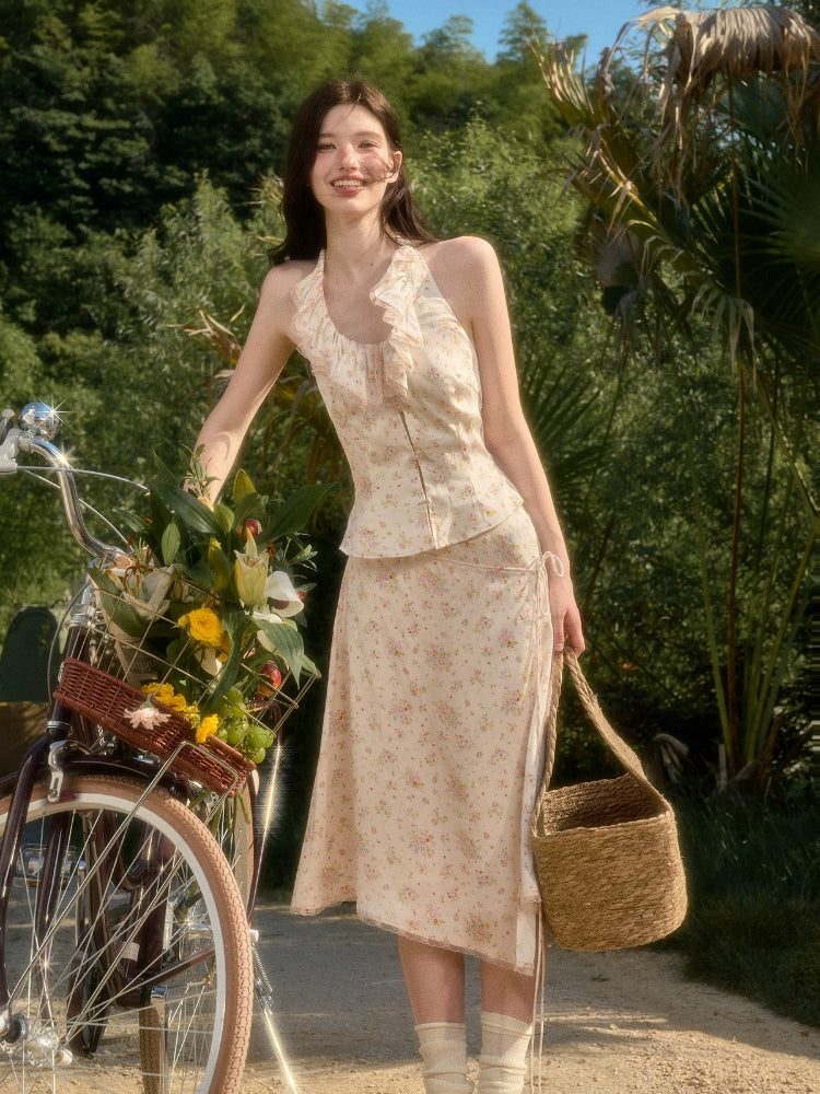 Floral Halter Top &amp; Skirt Set