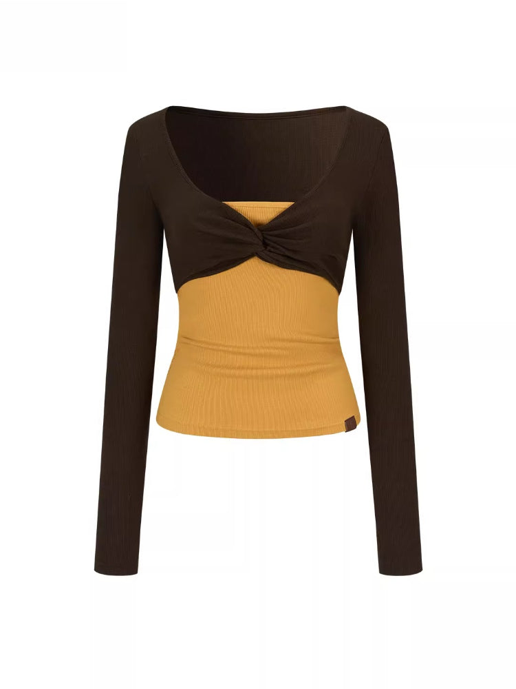 Bandeau Faux Two-Piece Top