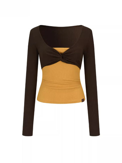 Bandeau Faux Two-Piece Top