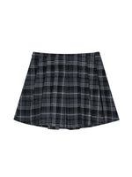 Plaid Wool Pleated Skirt