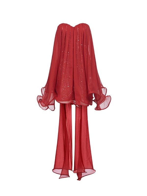 Thiri Chiffon Flowing Ribbons Dress