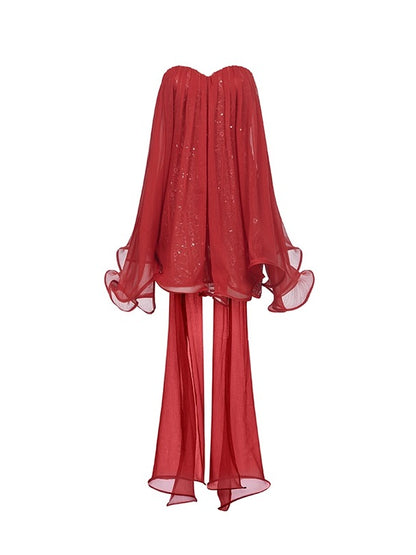 Thiri Chiffon Flowing Ribbons Dress