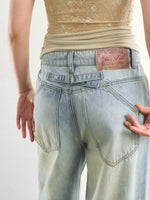 Washed Distressed Denim Pants