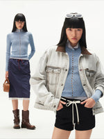 Contrast Collar Knit Layered Top
