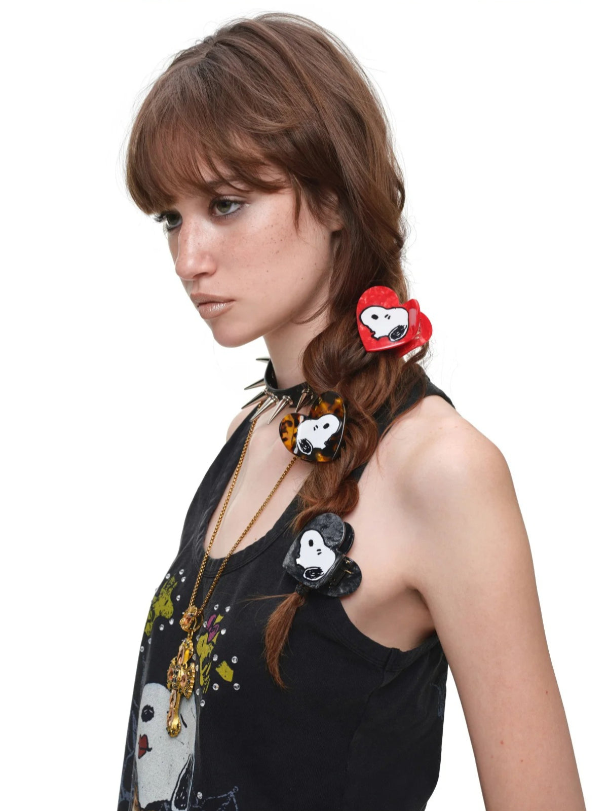 Snoopy Heart Acetate Hair Clip
