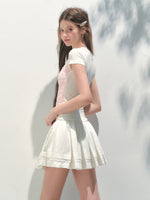 Contrast Color Fake Two-piece Short-sleeve T-shirt