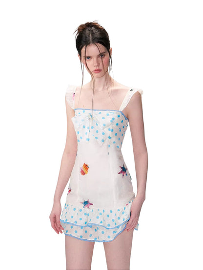 White Polka Dot Tie Dress