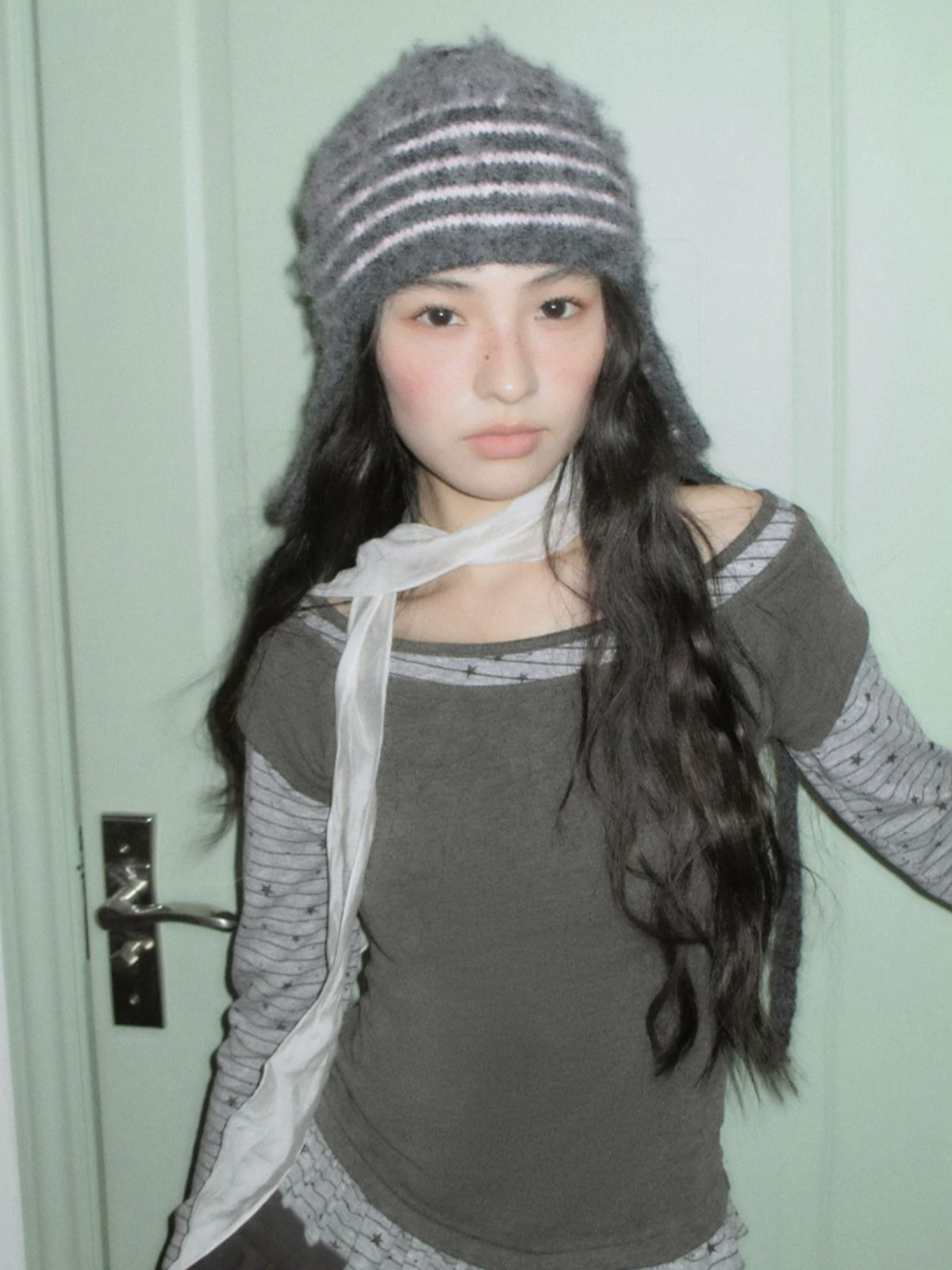 Star Striped Layered Long Sleeve Top