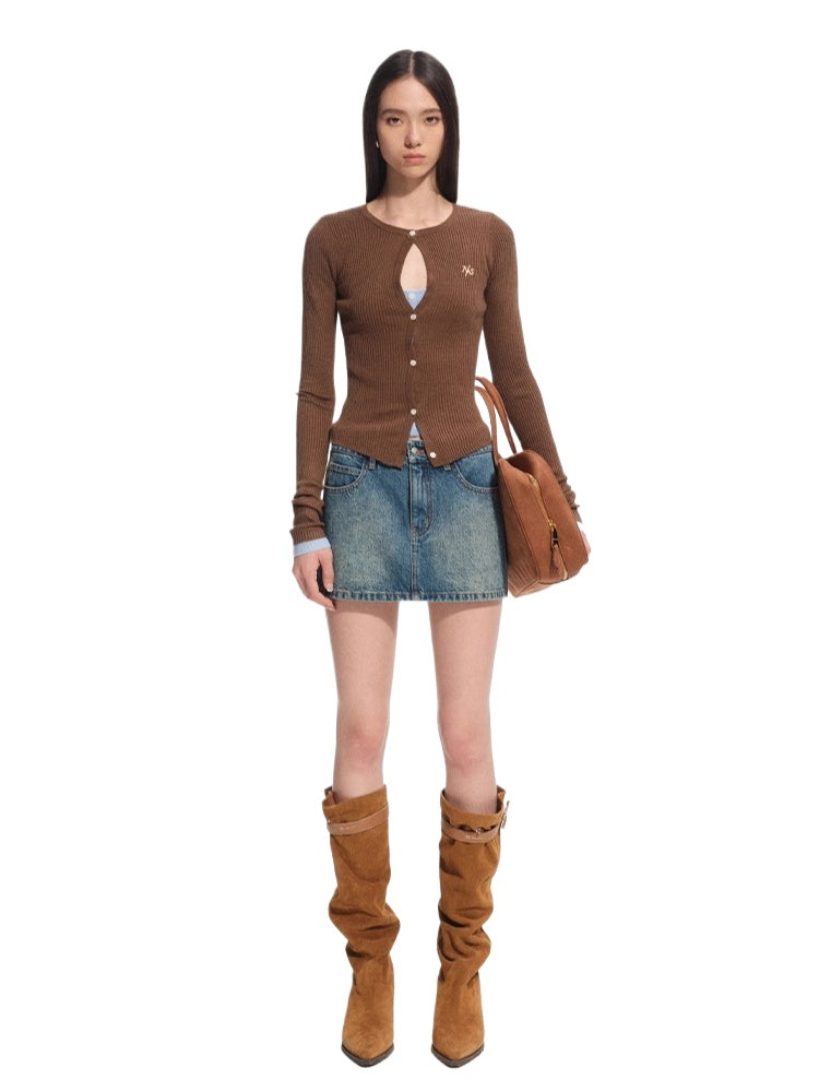 Perth Cutout Contrast Cardigan