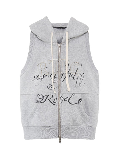 Sleeveless Hoodie &amp; Flared Pants Set